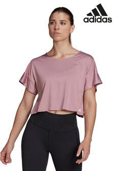 adidas Pink Yoga Studio Big Logo T-Shirt