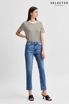 Selected Femme Blue Amy High Waisted Slim Jeans