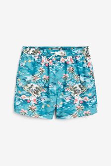 Blue Hawaiian Printed Swim Shorts (M69212) | £18