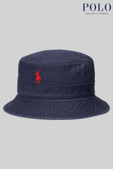 Polo Ralph Lauren Navy Blue Twill Logo Bucket Hat