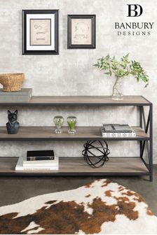 Banbury Designs X Frame Metal and Wood Console Table