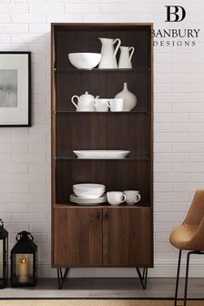 Banbury Designs Wood with Glass Shelf Storage Cabinet (M70201) | £260
