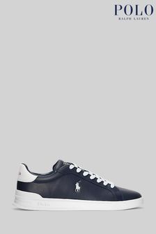 Polo Ralph Lauren Heritage Court Perforated Leather Logo Trainers