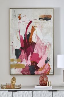 Pink Abstract Framed Canvas Wall Art