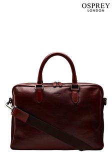 OSPREY LONDON Cognac Oily Saddle Leather Hector Laptop Bag