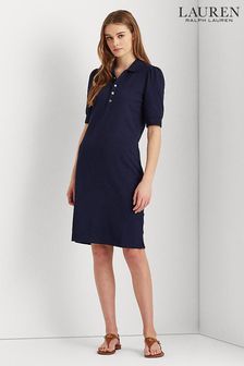 Lauren Ralph Lauren Navy Blue Chace Short Sleeve Casual Dress