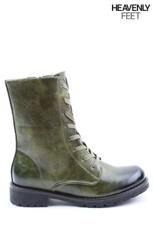 Heavenly Feet Ladies Green Chloe2 Low Calf Boots (M72203) | £60