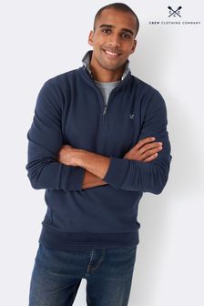 Crew Clothing Company Blue Fairford 1/2 Zip Sweatshirt