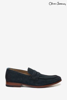 Oliver Sweeney Bibury Brown Suede Penny Loafers