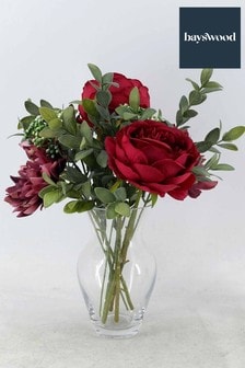 Bayswood Red Faux Floral Roses Bouquet