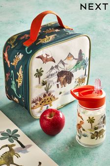 Green Dinosaur  Lunch Bag and Water Bottle (M73516) | £12