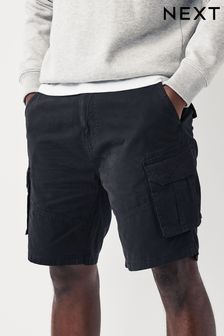 Black Cotton Cargo Shorts (M74182) | £26