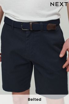Belted Chino Shorts With Stretch