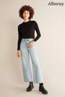 Womens Wide Cropped Jeans | Next 