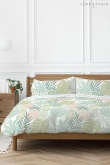 Copenhagen Home Green Tropical Duvet Cover and Pillowcase Set