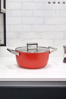 Smeg Red Casserole Dish With Lid 24cm
