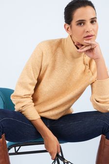 yellow polo neck jumpers