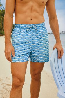 Blue Marlin Fish Printed Swim Shorts (M78485) | £16