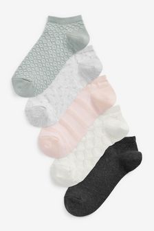 Textured Trainer Socks 5 Pack