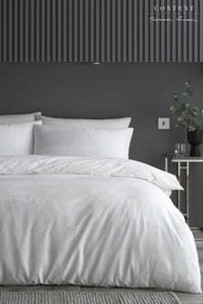 Content by Terence Conran White Waffle Stripe 200 Thread Count Duvet Cover and Pillowcase Set