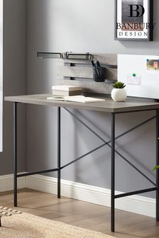 Banbury Designs Modern SlatBack Metal Base Desk (M79229) | £160