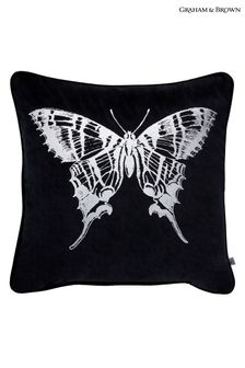 Graham & Brown Black Goth Butterfly Cushion