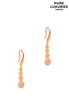 Pure Luxuries London Rose Gold Vezzana Cubic Zirconia Earrings