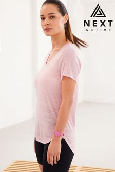 Light Pink Next Active Sports Short Sleeve V-Neck Top (M79858) | £16