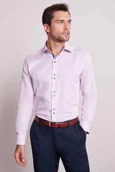 Pink Regular Fit Single Cuff Trimmed Shirt (M80020) | £32