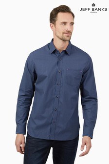 Jeff Banks Blue Long Sleeve Lilac Sun Print Shirt