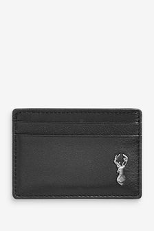 Black Stag Badge Leather Cardholder (M80364) | £12