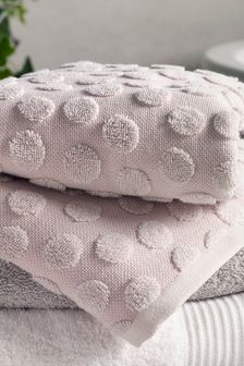 Pink Textured Polka Dot Towel (M80730) | £10 - £20