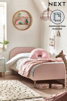 Alix Scandi Pink Painted Wood Bed