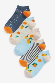 Oranges Stripe Trainer Socks 5 Pack