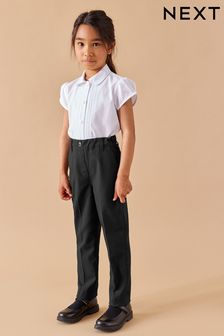 Black Pull-On Waist Plain Front School Trousers (3-17yrs) (M82157) | £9 - £16