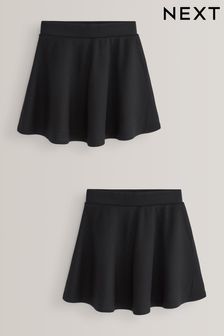 2 Pack Jersey Stretch Pull-On Waist School Skater Skirts (3-17yrs)