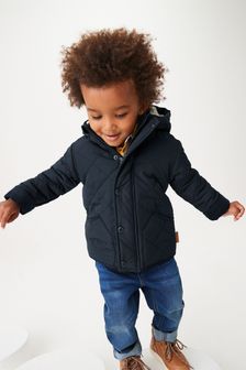Navy Blue Quilted Jacket (3mths-7yrs) (M82270) | £22 - £26