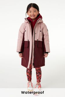 Berry Pink Colourblock Waterproof Longline Coat (3-16yrs) (M82615) | £38 - £48