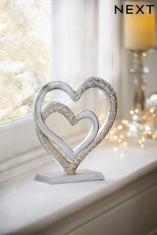 Silver Hex Heart Sculpture