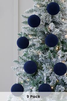 Navy Blue Christmas 9 Pack Bauble Packs (M87514) | £20