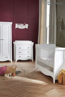 Cuddleco Clara Sleigh 3 Piece White Nursery Furniture Set (M87990) | £999