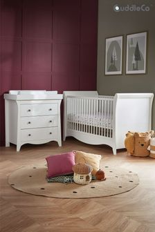 Cuddleco Clara Sleigh 2pc White Nursery Furniture Set Exclusive to Next