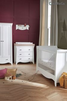 Cuddleco Clara Sleigh 3pc White Ash Nursery Furniture Set