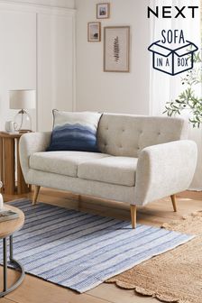Chunky Chenille Oyster Natural Hyett Compact 2 Seater 'Sofa In A Box' (M88409) | £475