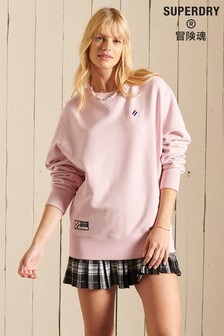 Superdry Pink Organic Cotton Code Essential Oversized Sweatshirt