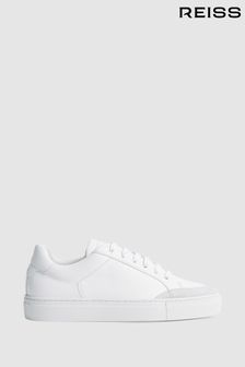 Reiss White Ashley Leather Trainers (M89602) | £138
