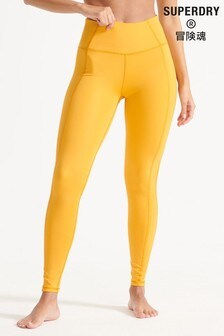 Superdry Yellow Sport Flex Ribbed Tights