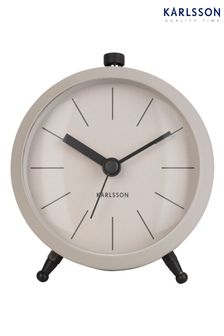 Karlsson Grey Metal Button Alarm Clock