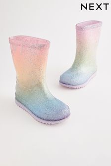 Pastel Rainbow Glitter Wellies (M90878) | £11 - £13