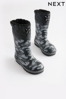Monochrome Camouflage Thinsulate™ Warm Lined Cuff Wellies (M92641) | £21 - £25